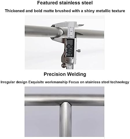 Creative Clothing store clothes Rail Silver Wall mounted Garment Racks, industrial pipe clothing rack T-shaped retail garment display stand, Heavy Duty Closet Storage Organizer Towel Hanging Bar - Image 3