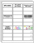MFLABEL Address Label, 1" x2-5/8 Mailing Sticker, 30-UP White Shipping Labels for Inkjet or Laser Printer, 480000 Sticker Labels (16000 Sheets), 30 Label per Sheet by MFLABEL