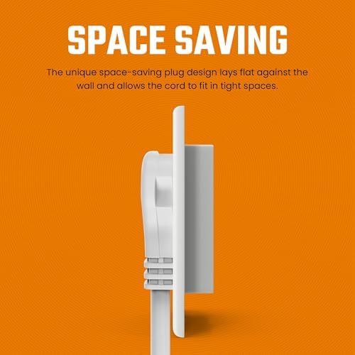 Flat 3-Outlet Extension Cord 25 Ft for Indoor Use by Bindmaster- UL-Listed 3-Prong Multi Extension Wire- Space-Saving Flat Angled Extension Cord (1 Pack) - Image 2