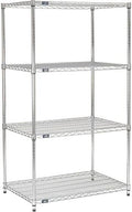 Nexel 18" x 48" x 63", 4 Tier Adjustable Wire Shelving Unit, NSF Listed Commercial Storage Rack, Chrome Finish, leveling feet by Nexel