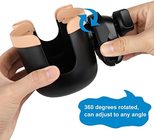 Accmor Stroller Cup Holder with Phone Holder, Bike Cup Holder, Universal Cup Holder for Uppababy Nuna Doona Strollers, 2-in-1 Cup Holder for Walker, Wheelchair, Scooter - Image 6