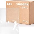 GPI 8" x 10" Zip Bags, 1/2 Gallon, 1000 Pack, 2 Mil, Reclosable, for Travel by GPI