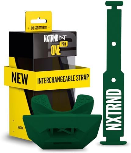 Nxtrnd One Pro Football Mouth Guard, Interchangeable Strap, Fits Adult & Youth (Dark Green) by NXTRND