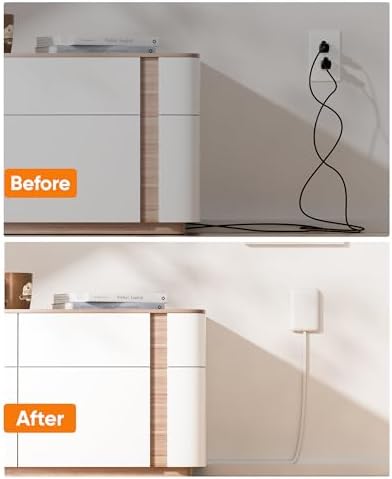 Olcorife Flat Extension Cord with Outlet Cover, Flat Plug Power Strip with 6 Outlets, 3 FT Cord Hidden Outlet Extender for Tight Spaces, Pack of 2 - Image 2