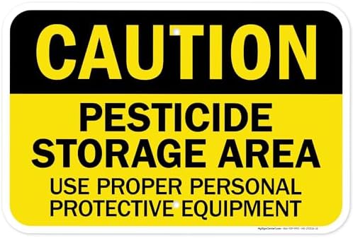 Caution Pesticide Storage Area Use Proper Personal Protective Equipment Sign, 12x18 Inches, Rust Free .063 Aluminum, Fade Resistant, Made in USA by My Sign Center by MySignCenter