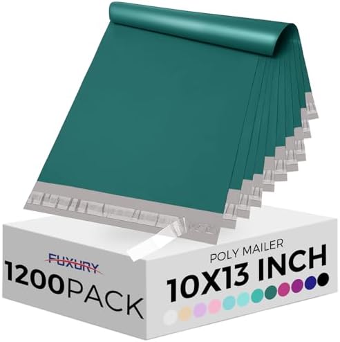 Fuxury 10x13" Poly Mailers 1200Pcs,Bulk Shipping Bags For Clothing,Black by Fuxury