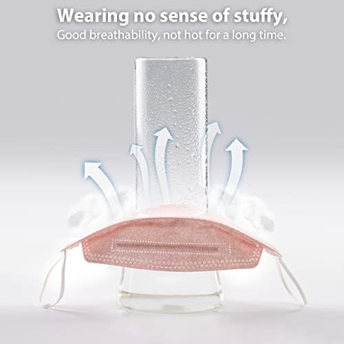 Borje KN95 Face Masks for Adults 50 Pack,5-Ply Pink Disposable Face Mask Against PM 2.5 Smoke & Dust, Filtration Efficiency 95% - Image 6