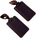 Premium Vegetable-Tanned Natural Leather Luggage Tag – Durable, Stylish Travel ID Labels for Suitcases, Bags, and Backpacks (Brown with a Long Belt) by Unknown
