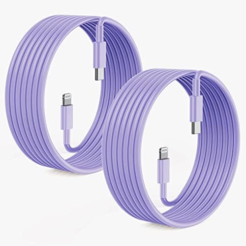 2Pack Purple Fast Charger Cable 10ft [Apple MFi Certified], USB Type C to Lightning Cable 10 Foot for Apple iPhone 14/13/12 Pro XR XS Max X 8 Plus by Citelect