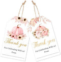 Pink Pumpkin Fall Gift Tags with String, 50PCS Thanksgiving Hanging Tags for Gift Wrapping, Autumn Harvest Thank You Labels for Friendsgiving, Party Favors, Bakery Packaging, DIY Crafts - A05 by Yhtmbf