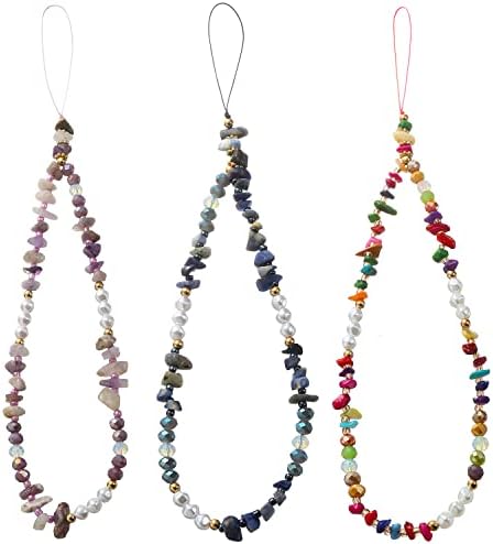 6PCS Beaded Phone Charms Strap Fruit Star Faux Pearl Rainbow Beads Phone Chains Beaded Lanyard for Camera Key Wallet Valentines Day Gifts for Her Women by Taouzi