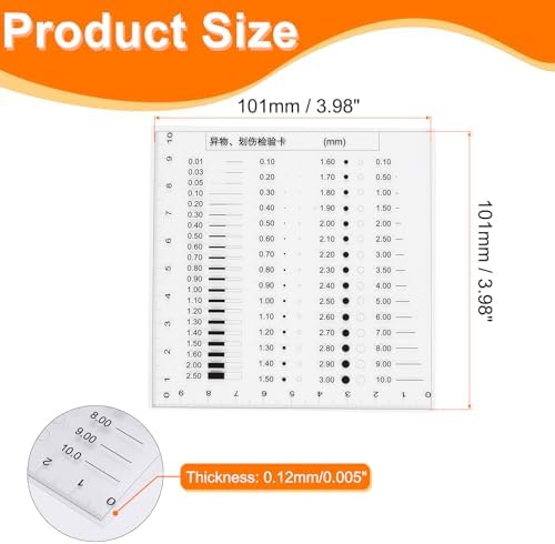 HARFINGTON 3pcs High Precision SEC Size Estimation Chart 101x101mm 0.12mm Transparency Flaw Detection Film Ruler for Diameter and Line Width Defects Measuring - Image 2