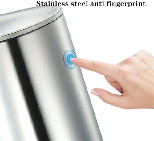 Stainless Steel Hands Free Trash Can with Soft Close Lid for Home Office Bathroom 7L - Image 4