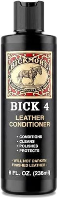 Bick 4 Leather Conditioner & Cleaner, Won't Darken Boots, Couch, Bags 8 oz by Bickmore