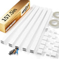 Yecaye 157.5in Cord Hider for 3-4 Wires on Wall, W1.18in H0.67in, White by Yecaye