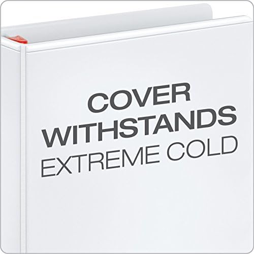Cardinal 3 Ring Binder, 5 Inch Heavy Duty XtraLife Binder, Locking Slant-D Rings, Crack-Resistant Cover & Spine, ClearVue Covers with Shelf Pull, Holds 1,100 Sheets, White (26350) (Pack of 2) - Image 3