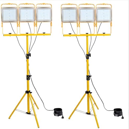 2-Pack 24000 Lumens LED Portable Work Light with Tripod Stand(1500W Eq) by Unknown