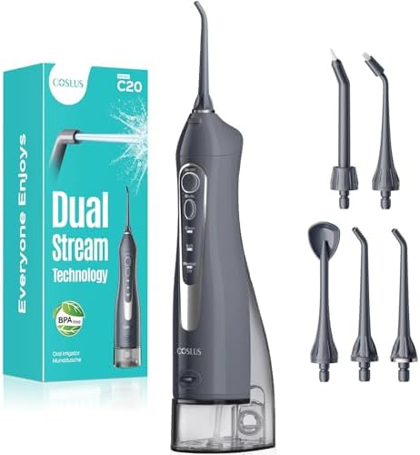 COSLUS ADA Accepted C20 Water Dental Flosser Teeth Pick, 300ML Larger Tank by COSLUS