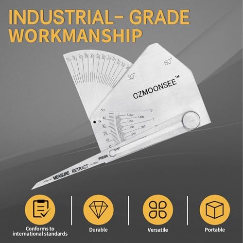 SKEW-T Stainless Steel Oblique Welding Inspection Ruler Angle Weld Gauge Welding Point Measurement Gauge Welding Angle Gauge ulnar Test Ruler - Image 4