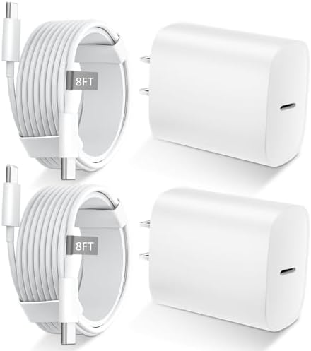 Phone 17 16 15 Charger Fast Charging Type C Chargers USB C Fast Charger Block & Phones 17 Charger Cord 8FT Long USB C Charging Cable for i.Phone 17/17 Pro/17 Pro Max/Air/Phone 16 15 Pro Max,White by DiHines