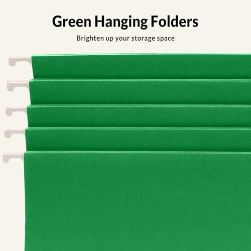 SUNEE Hanging File Folders, 25 Pack Letter Size Hanging File Folders with 1/5-Cut Tabs, Ideal for Home and Office Organization and Papers Classification,Light Green - Image 4