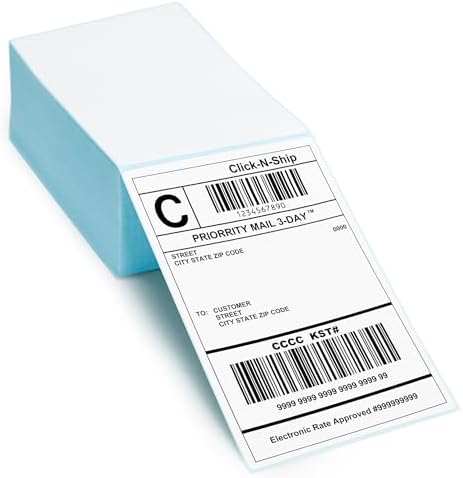 L Liked 500 Thermal Shipping Labels 4"x6", Perforated, Commercial Grade by LLIKED