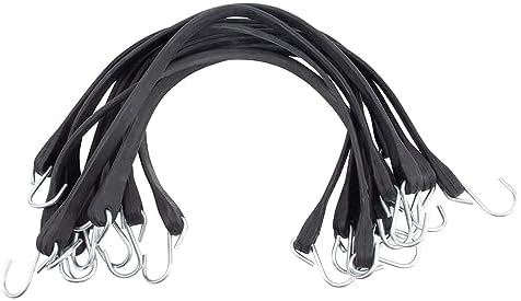 Mytee Products Natural Rubber Tarp Bungee Straps Tie Down Cords S Hooks Heavy Duty Ideal for Securing Tarps -(200 pcs) - (4 Boxes of 50 Straps) by MyteeProducts