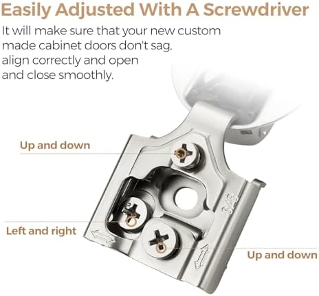 Soft Close Hinges for Kitchen Cabinet Hinges, 3/8 Inch Overlay, 30 Pack - Image 3