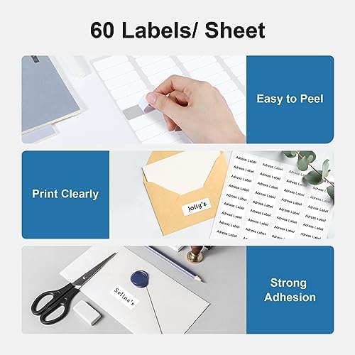 Address Labels, 2/3" x1-3/4 Shipping Address Labels for Inkjet & Laser Printers, Return Address Labels Compatible with 5195, 8195 and 18294 Labels, Easy to Peel (1500 Labels, 25 Sheets) - Image 5