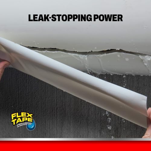 Flex Tape Strong Rubberized Waterproof Tape, White, 4 in x 5 ft, 1-Pack - Image 3