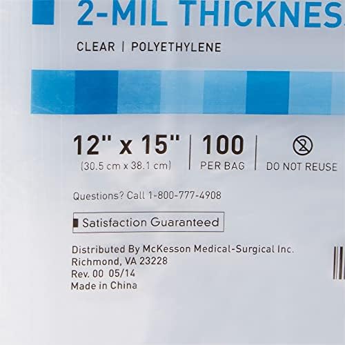 McKesson Clear Poly Zip Bags, 2 Mil Thickness, 12 x 15 in, 100 ct - Image 5