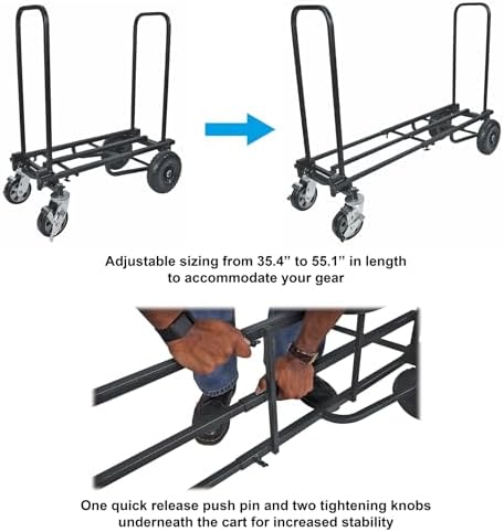 Rockville Rock CART Off-Road DJ Equipment Roller Cart with CART-Stand-Bag - Image 5