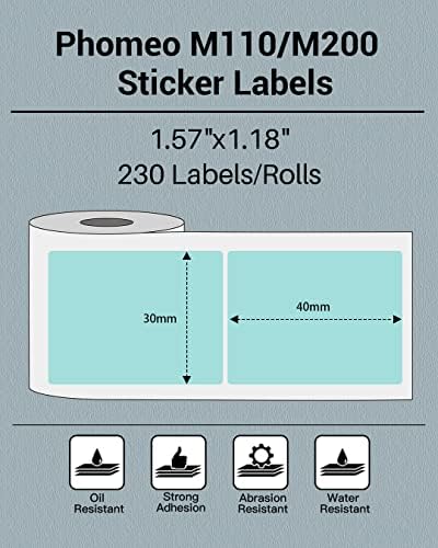 Phomemo Green Labels, 1.57"x1.18" M110/M100/M220/M108 Thermal Sticker Paper - Image 2