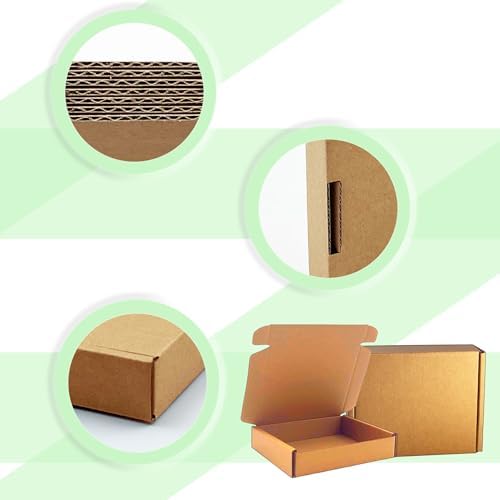 5x4x1 inch Small Shipping Boxes 50 Pack, Brown Corrugated Cardboard Mailers - Image 3