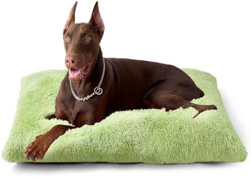 EHEYCIGA Fluffy Dog Crate Bed, Plush XX Large Dog Pillow, Green by EHEYCIGA