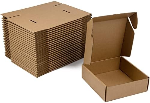 6x6x2 Inches Shipping Boxes Pack of 25, Brown Corrugated Cardboard Boxes for Small Bussiness, Packing and Mailing by Sodissa