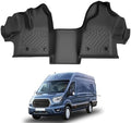 Floor Mats for Ford Transit 2015-2021 150/250/350/350HD w/Carpet Flooring (No Fit Transit Connect), Custom Fit TPE All Weather Floor Liners, 1st Row Transit Accessories by Partzer