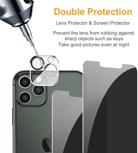 PEHAEL for iPhone 11 Pro Privacy Screen Protector+Camera Lens Protector - Image 6