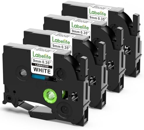 9mm Label Tape TZe-221 Replace for Brother P Touch TZe TZ Tape 9mm 0.35'' by Labelife