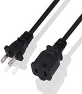 Short Extension Cord 1 FT,US Male/Female Power Cable with 2 Prong NEMA 1-15P to NEMA 1-15R Small Extension Cord Black by Yeatel