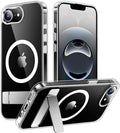 Temdan Magnetic Compatible with iPhone 17e Case & iPhone 16e Case,[Built-in Invisible Kickstand][Compatible with MagSafe][Military Grade Shockproof] Slim Thin Clear Phone Case for iPhone 16e/17e 6.1" by Temdan