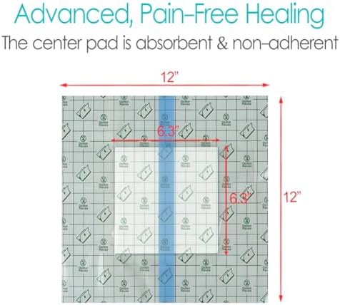Waterproof Shower Protector Large Cover Shields for PICC Central Line Peritoneal Dialysis Chest Port Feeding Tube PD Catheter Accessories Bandages with Non-Stick Center Pad 12"x12"(Pack of 14) - Image 4