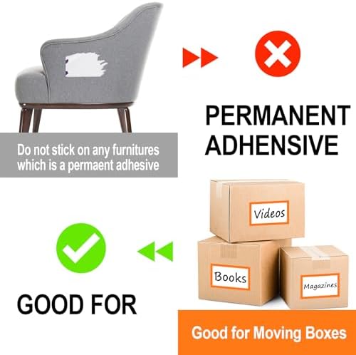 6 x 4 inch Large Moving Labels for Boxes, Blank Moving Boxes Labels Stickers, 160pcs 8 Color Coded Moving Stickers Packing Labels Stickers for Home Organization Projects, Kitchen, Storage Bins, Orange - Image 5