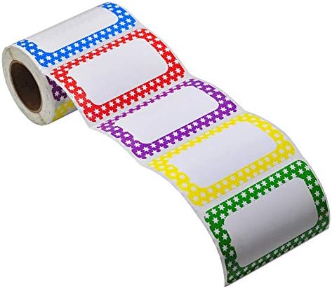 L Liked 250 Colors Star Name Tag Labels 3.5"x2.25" for School Office Home by LLIKED