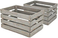 Gray Wooden Crates are Mainly Suitable for Storage, Tool Crate, Wine Crate, Camping, and Other Multi-Purpose. Rustic Style, They are Sturdy and Durable, set of 2 Length of 17.7 inches. by WUERMU