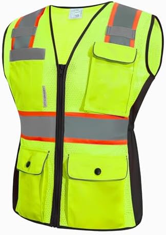 HYCOPROT Safety Vest for Women Mesh Reflective Lady High Visibility Construction Work Vest Meets ANSI/ISEA Standards by HYCOPROT