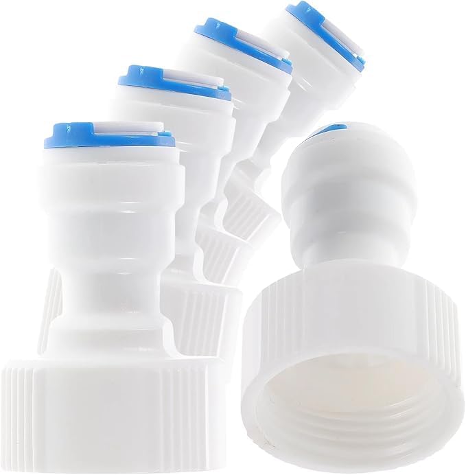 7Pcs White Straight for NPT Thread Adapter 3/4" FNPT to 1/4" Tube Quick Straight OD Push Connector Water Tube Pipe Fitting Kit for RO Systems Purifiers Filters,Hydraulics, Pneumatics and Plumbing - Image 2