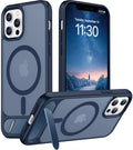 Temdan Magnetic Compatible with iPhone 12 Case & iPhone 12 Pro Case, [Built-in Invisible Kickstand][Compatible with MagSafe][Military Grade Shockproof] Slim Translucent Matte Phone Case 6.1" by Temdan