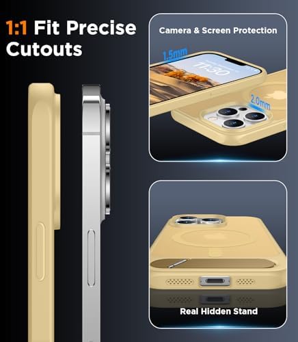 Temdan Magnetic Compatible with iPhone 13 Pro Case, [Built-in Invisible Kickstand][Compatible with MagSafe][Military Grade Shockproof] Slim Translucent Matte Phone Case for iPhone 13 Pro 6.1" - Image 6