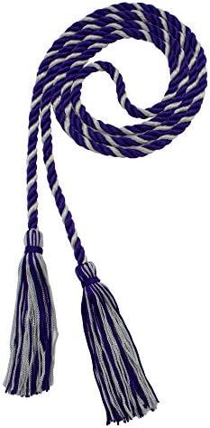 Tassel Depot Graduation Honor Cord - Purple/Gray - Every School Color Available - Made In Usa by TasselDepot